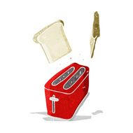 cartoon toaster spitting out bread