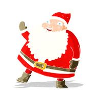 funny waving santa claus cartoon
