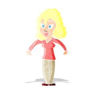 cartoon woman shrugging shoulders N26