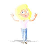 cartoon woman giving up