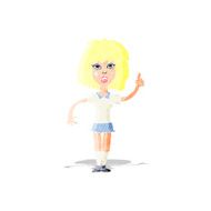 cartoon tough woman with idea