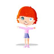 cartoon happy woman pointing N6