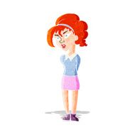 cartoon pretty girl tilting head