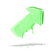 cartoon slimy pointing arrow symbol