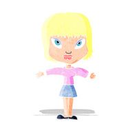 cartoon woman with outstretched arms