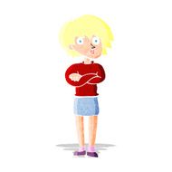 cartoon woman wit crossed arms