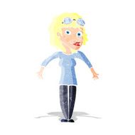 cartoon woman wearing goggles