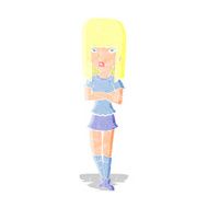 cartoon girl with crossed arms