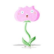 cartoon shocked flower