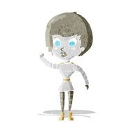 cartoon robot woman waving N2