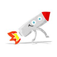cartoon happy rocket