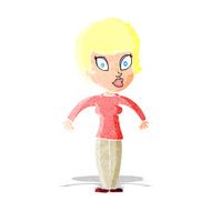 cartoon woman shrugging shoulders N28