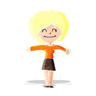 cartoon woman giving thumbs up sign