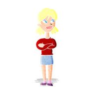 cartoon smug woman