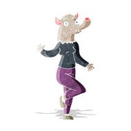 cartoon dancing werewolf woman