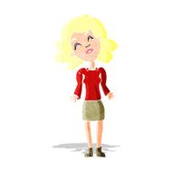 cartoon woman shrugging shoulders N29