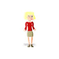 cartoon woman shrugging shoulders N30
