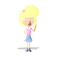 Cartoon Woman Waving N16