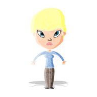 cartoon woman shrugging shoulders N31