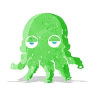 cartoon alien squid face