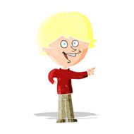cartoon boy laughing and pointing