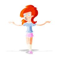 cartoon confused pretty girl