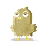 cartoon bored bird