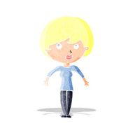 cartoon woman shrugging shoulders N32