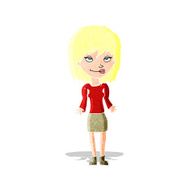 cartoon woman shrugging shoulders N34