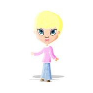 cartoon woman shrugging shoulders N36