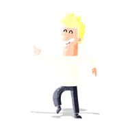 cartoon man pointing and laughing N9