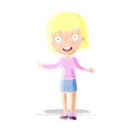 cartoon excited woman N12