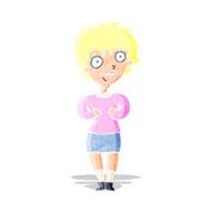 cartoon excited woman N14