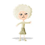 cartoon annoyed old woman