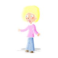 cartoon surprised woman N22