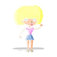 Cartoon Woman Waving N19