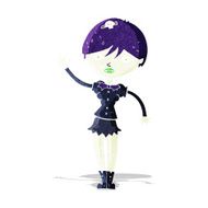 cartoon vampire girl waving