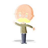 cartoon bald man with idea N4