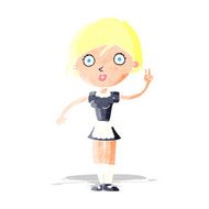 cartoon waitress making hand gesture