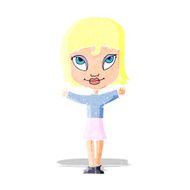 cartoon woman with open arms N5