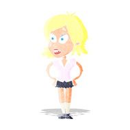 cartoon woman with hands on hips N11