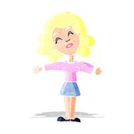cartoon woman with open arms N6