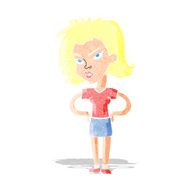 cartoon woman with hands on hips N12