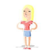 cartoon woman with hands on hips N13