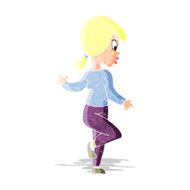 Cartoon Woman Waving N23