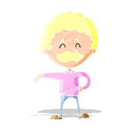 cartoon man making camp gesture