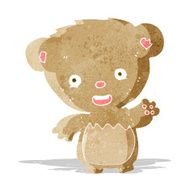cartoon teddy bear waving N2