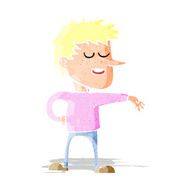 cartoon man making dismissive gesture