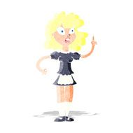 cartoon worried maid