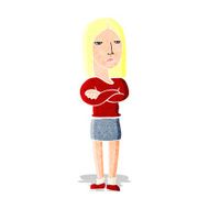 cartoon woman with folded arms N2
